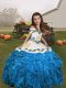 Dazzling Sleeveless Embroidery and Ruffles Lace Up Girls Pageant Dresses
