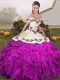 White And Purple Off The Shoulder Neckline Embroidery and Ruffles Sweet 16 Dresses Sleeveless Lace Up