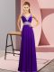 Purple Sleeveless Beading Floor Length Prom Gown