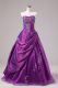 Wonderful Embroidery Quince Ball Gowns Purple Zipper Sleeveless Floor Length