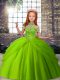 Nice Ball Gowns Winning Pageant Gowns Halter Top Tulle Sleeveless Floor Length Lace Up