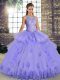 Floor Length Ball Gowns Sleeveless Lavender Sweet 16 Quinceanera Dress Lace Up