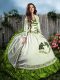 Sleeveless Lace Up Floor Length Embroidery and Ruffles Sweet 16 Dress