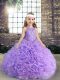 Excellent Lavender Pageant Dress for Teens Party and Wedding Party with Beading and Ruching Scoop Sleeveless Lace Up