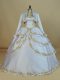 Customized Ball Gowns Ball Gown Prom Dress White Straps Satin Sleeveless Floor Length Lace Up
