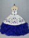 Royal Blue Tulle Lace Up Sweetheart Sleeveless Floor Length 15th Birthday Dress Beading and Embroidery
