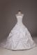 Great White Ball Gowns Taffeta Strapless Sleeveless Beading and Pick Ups Lace Up Wedding Gowns Brush Train