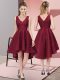 Noble Burgundy Sleeveless Lace High Low Bridesmaids Dress