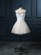 Sleeveless Beading and Lace Lace Up Wedding Dress
