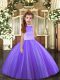 Low Price Halter Top Sleeveless Tulle Little Girls Pageant Gowns Beading Backless