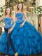 Beauteous Tulle Sleeveless Floor Length Ball Gown Prom Dress and Beading and Ruffles