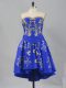 Latest Royal Blue Sleeveless Taffeta Lace Up Prom Dress for Prom and Party and Military Ball