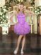 Lilac Sleeveless Organza Lace Up Homecoming Dress for Prom and Party