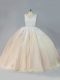 Superior Champagne Sleeveless Tulle Court Train Zipper Sweet 16 Dress for Sweet 16 and Quinceanera