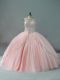 Ball Gowns Sleeveless Peach Quince Ball Gowns Lace Up