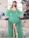A-line Celeb Inspired Gowns Apple Green Sweetheart Tulle Sleeveless High Low Lace Up
