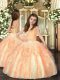 Enchanting Orange Sleeveless Tulle Lace Up Kids Formal Wear for Party and Sweet 16 and Wedding Party