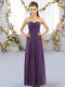 Purple Sweetheart Neckline Ruching Bridesmaid Gown Sleeveless Lace Up