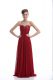 Beading Dress for Prom Wine Red Lace Up Sleeveless Floor Length