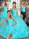 Glamorous Sleeveless Lace Up Floor Length Beading and Appliques 15th Birthday Dress