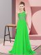 Floor Length Side Zipper Prom Dress Green for Prom and Party with Beading