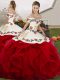 Off The Shoulder Sleeveless Tulle Quinceanera Gown Embroidery and Ruffles Lace Up