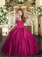Fashion Fuchsia Sleeveless Ruching Floor Length Custom Made Pageant Dress