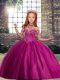 Perfect Tulle Sleeveless Floor Length Little Girls Pageant Dress Wholesale and Beading