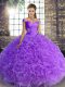 Flirting Lavender Off The Shoulder Lace Up Beading 15 Quinceanera Dress Sleeveless