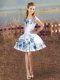 Glamorous Sleeveless Mini Length Embroidery Prom Homecoming Dress