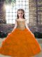 Off The Shoulder Sleeveless Organza Little Girl Pageant Gowns Beading Lace Up