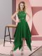 Dark Green Empire Beading and Sequins Runway Inspired Dress Zipper Chiffon Sleeveless Asymmetrical