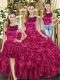 Most Popular Scoop Sleeveless Organza 15th Birthday Dress Ruffles Lace Up