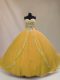 Custom Design Brown Ball Gowns Beading Quinceanera Gowns Lace Up Tulle Sleeveless