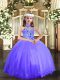 Blue Tulle Lace Up Pageant Dress Wholesale Sleeveless Floor Length Appliques