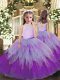 Multi-color Pageant Dresses Party and Sweet 16 and Wedding Party with Ruffles High-neck Sleeveless Backless