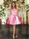 Scoop Sleeveless Zipper Prom Dress Coral Red Tulle