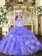 Cute Floor Length Ball Gowns Sleeveless Lavender Little Girls Pageant Dress Wholesale Zipper