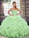 Enchanting Sweetheart Sleeveless Lace Up Quinceanera Gown Apple Green Tulle