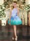 Multi-color Tulle Zipper Scoop Sleeveless Mini Length Homecoming Gowns Ruffles