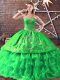 Exceptional Green Ball Gowns Embroidery Sweet 16 Quinceanera Dress Lace Up Organza Sleeveless Floor Length