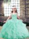 Discount Apple Green Sleeveless Beading and Ruffles Floor Length Little Girls Pageant Gowns