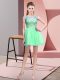 Attractive Apple Green A-line Bateau Sleeveless Tulle Mini Length Zipper Beading Evening Dresses