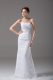 Sleeveless Brush Train Beading and Lace and Belt Zipper Bridal Gown