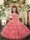 Sleeveless Ruffled Layers Lace Up Little Girl Pageant Gowns