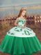 Floor Length Ball Gowns Sleeveless Green Pageant Gowns For Girls Side Zipper