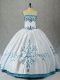 Floor Length Ball Gowns Sleeveless White Vestidos de Quinceanera Lace Up