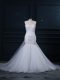 Gorgeous Sleeveless Brush Train Lace Side Zipper Wedding Dresses