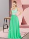Traditional Apple Green Backless V-neck Beading and Lace and Appliques Homecoming Dress Chiffon Sleeveless