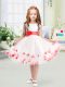 Admirable White Flower Girl Dresses for Less Wedding Party with Appliques and Belt Scoop Sleeveless Zipper